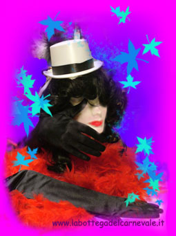 Burlesque: cappellini con veletta, quanti colorati, boa di piume
