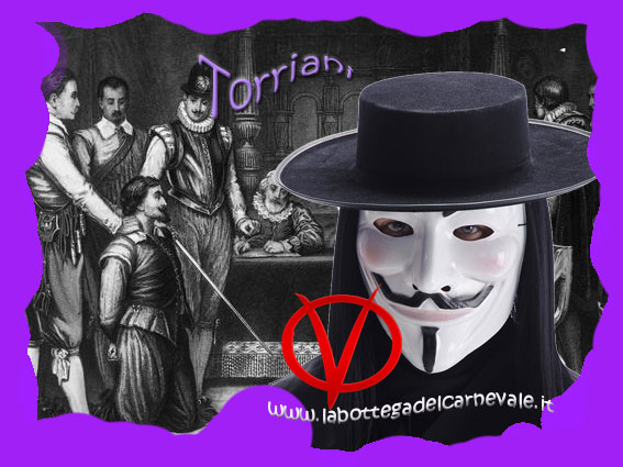 Torriani maschere Halloween e Horror: V per Vendetta Gui Fawkes