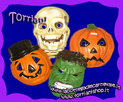 Torriani Halloween maschere bambini, zucche, scheletri, Hulk