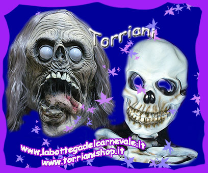 Torriani Halloween maschere horror da paura, scheletri, mostri, zombi
