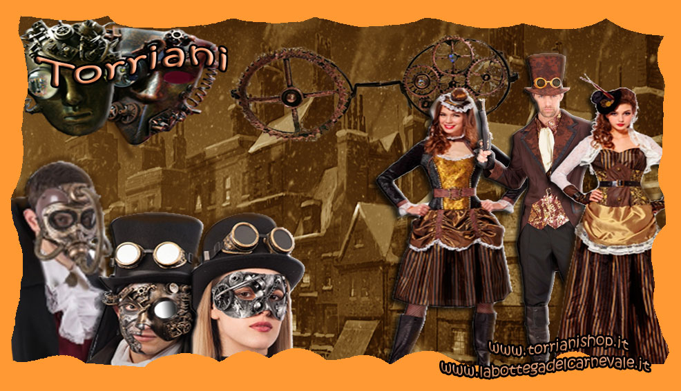 Torriani La Bottega del Carnevale tutto per feste Steampunk, costumi, maschere ,vestiti, travestimenti, occhiali, cappelli