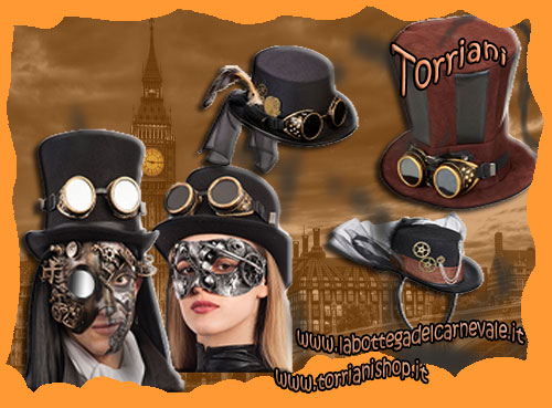 Torriani: Cappelli e cappellini stile Steampunk per Lui e per Lei - Cilindri, e cappellini con veletta