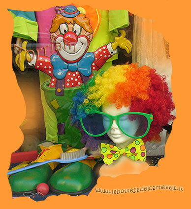 articoli e accessori clown pagliacci, occhialoni, parrucche, scarpe clown